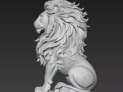 Bronze Lion Sculpture Meticulous Craftsmanship Captures Strength 3D print model