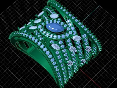 Diamond Ring for Women 3D print model 30