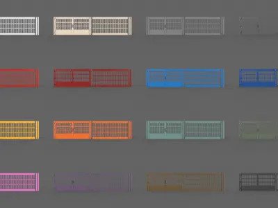 PBR Gate and Fence 5 Low-poly 3D model