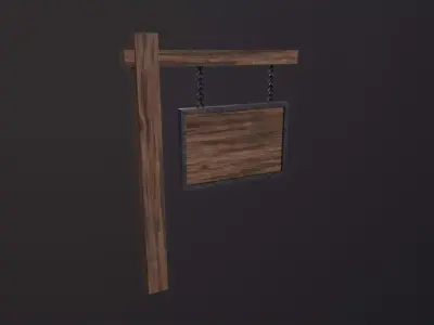 Medieval Signboard 3D Model Low-poly 3D model