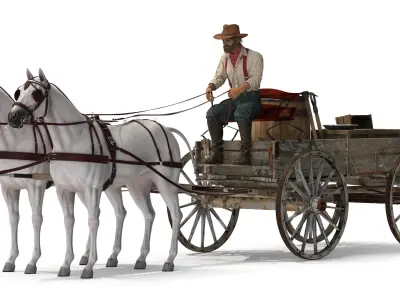  Gold Rush Miner with Wagon and Horses  purchase
