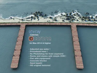 Rock and Beach  - Foam Bay  3D model