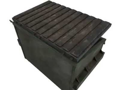 Garbage Container Low-poly 3D model 3