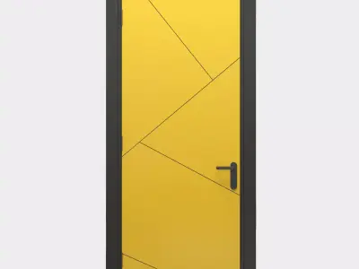Black Yellow Door 3D model
