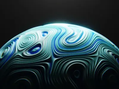 Chromatic Procedural Shader Sphere - Abstract 3D Design 3D model