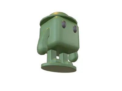 Cube Character 00011 Green Army Ver2 Low-poly 3D model