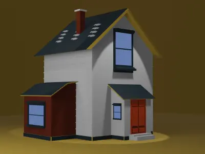 Low Poly Cartoon House 3D Model 3D model