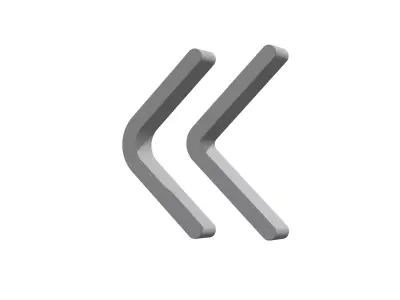 3d angle double right Low-poly 3D model