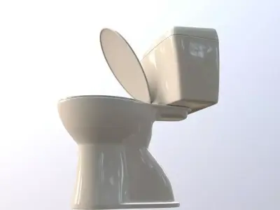 toilet bathroom houseware Low-poly 3D model