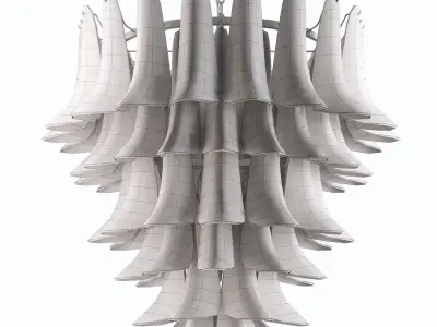 Glass Feather Chandelier 3D model