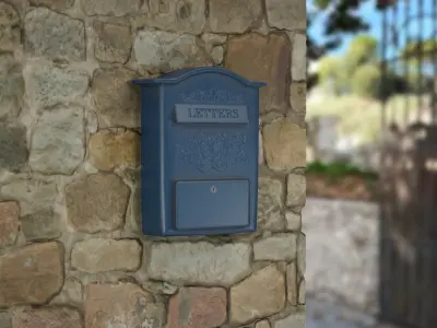 Wall-Mounted Mailbox - PBR  - Game Ready - Urban Street Props Low-poly 3D model