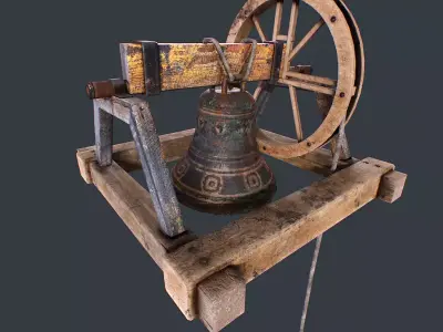 Old Church Bell animated Low-poly 3D model