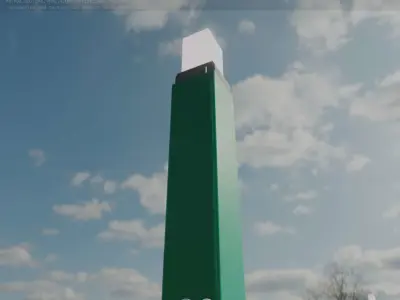 Street Light 8 Bollard 900mm Moss Green Version 6  Low-poly 3D model