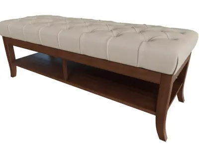  Classic Tufted Bench 3D model