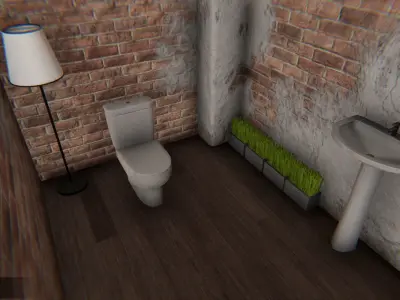 loft - modular interior Low-poly 3D model