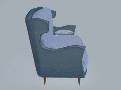 Nordic Wingback Sofa 3D model