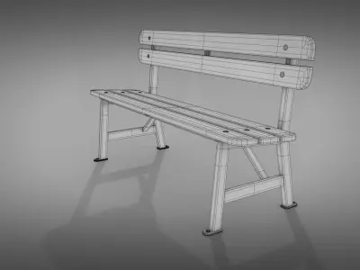 Bench wooden 3D model