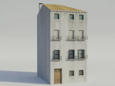 Apartment Building - Low-poly PBR Low-poly 3D model