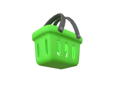 Shopping Basket Icon v1 002 Low-poly 3D model