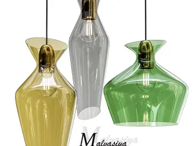 MALVASIA three glass pendant lights 3D model