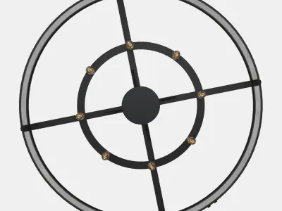 Riveted Mesh Round Chandelier 3D model