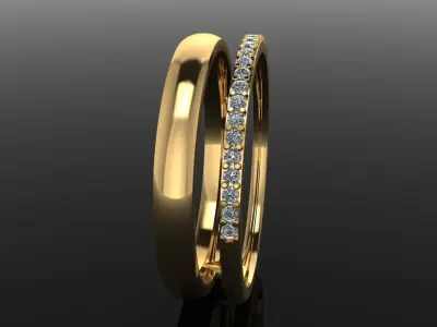 DOUBLE ROW STACK DIAMOND BAND RING MIX SIZE 4 5 6 7 8 9 10 3D print model