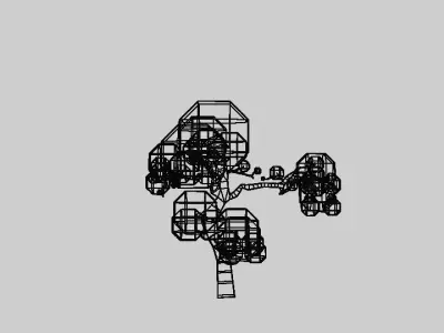 Sci-Fi Fantasy Low-Poly Game-Ready Tree 2 - Yellow Low-poly 3D model