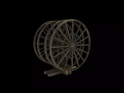 Watermill wheel 03 3D model
