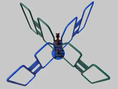 Old Merry Go Round Low-poly 3D model