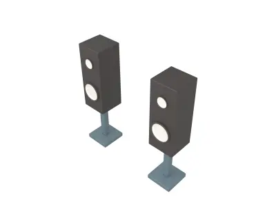 Cartoon Speaker v1 002 Low-poly 3D model