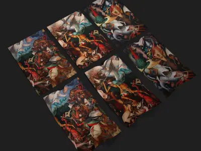 Fall of the Rebel Angels Bruegel the Elder 3 Tapestry Collection 3D Model Pack