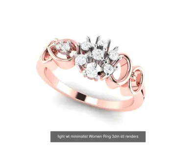 25 light wt minimalist Women Ring 3dm stl renders 3D Model Pack