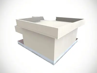 Destroyed cement house Low-poly 3D model