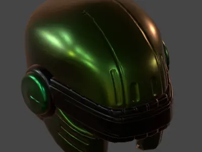 Gas mask helmet 3d model scifi Low-poly  3D model 6