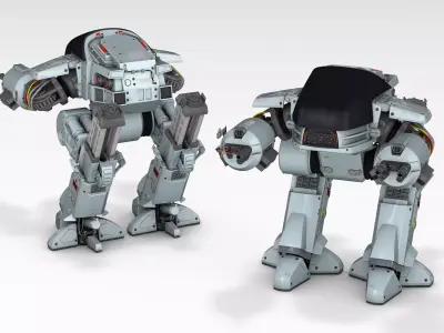 ED-209 two at - robots 3D model