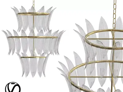 Cascading Chandeliers Noir 3D model