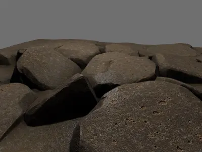 floor rock 02 Low-poly 3D model