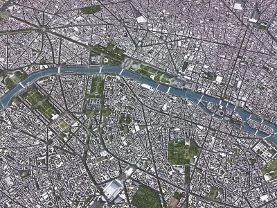 Paris Low-poly 3D model