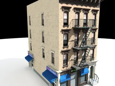 Nyc Building 05 type 1 Low-poly 3D model