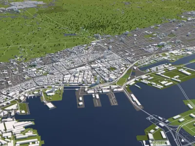 Kobe Japan 50x50km 3D model