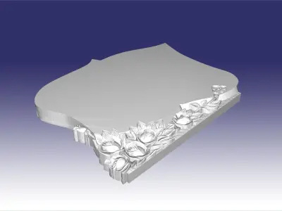 tombstone with roses 68 3D model