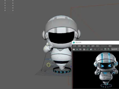 cute robot Low-poly 3D model