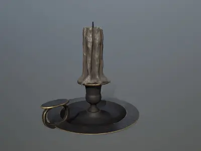 Candlestick candle Low-poly 3D model