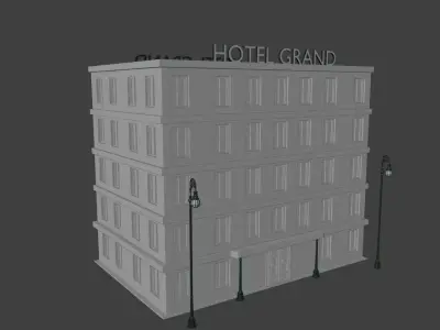 Old Victorian hotel  3D model