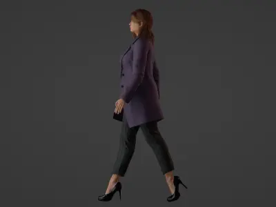 Graceful Stroll Young woman in everyday life 3D model