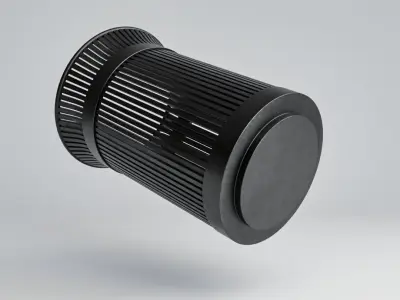 Steel Waste Bin Low-poly 3D model