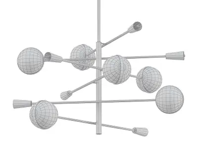 SLIME chandelier with glass globes 3D model