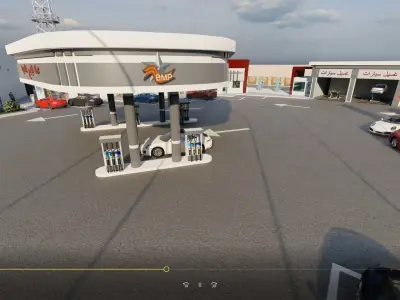 Lumion 10 Petrol station full project exterior animation 3D model