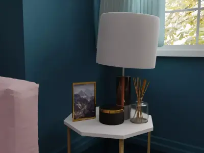 soft bedroom lamp 3d Low-poly 3D model