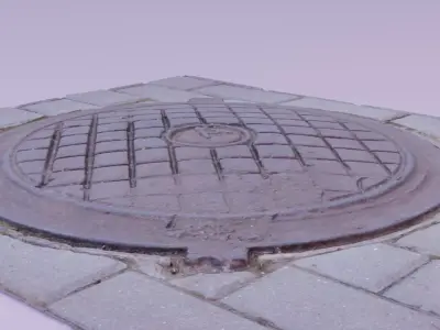 Cover manhole 03 high-poly 3D model